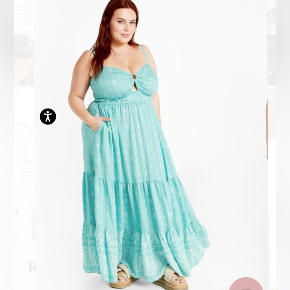 City Chic Aqua Maxi Dress